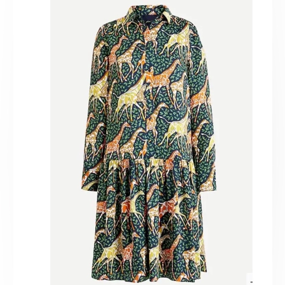 NWOT popular Jcrew giraffe dress. Size Large Tall.